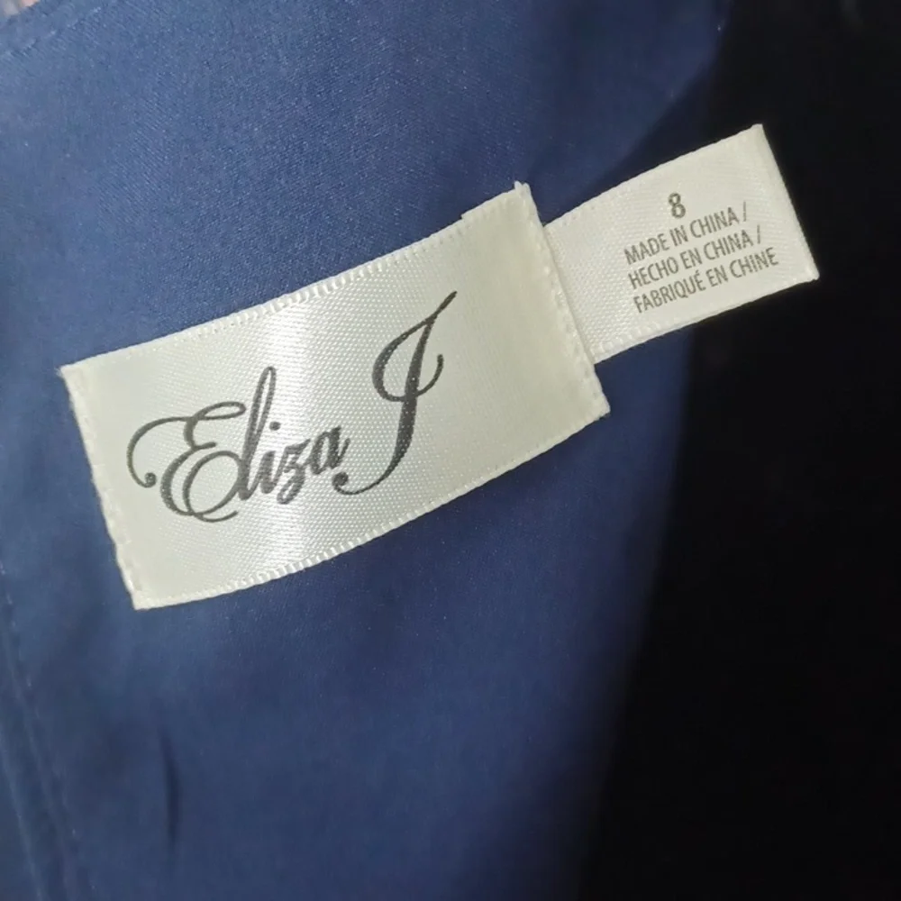 Eliza J Floral Navy Midi Dress, Sz 8, Lined